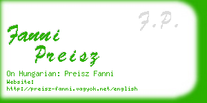 fanni preisz business card